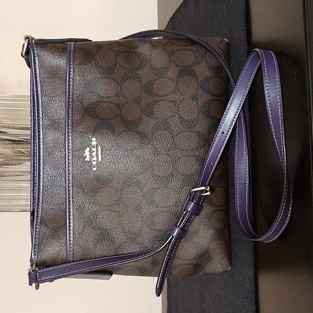 Coach Brown and Purple Crossbody Bag.